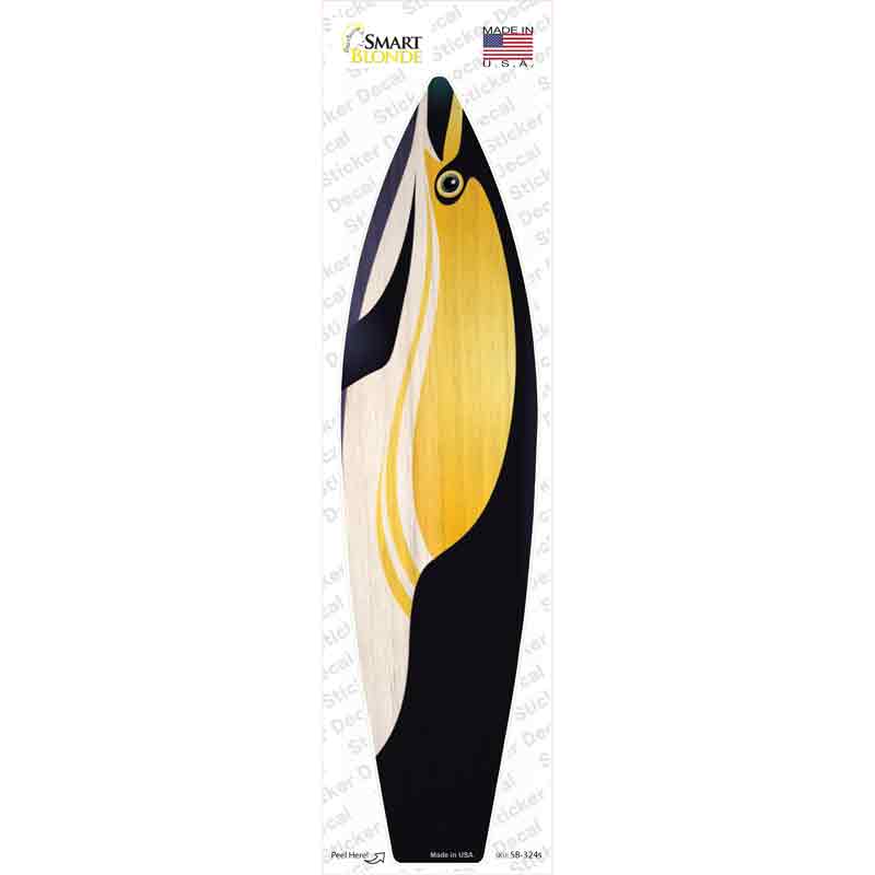 SB-324s-M Black & Yellow Fish Novelty Surfboard Sticker Decal - Medium