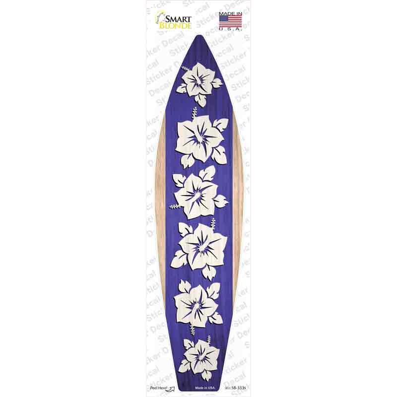 SB-333s-M Purple & White Flowers Novelty Surfboard Sticker Decal - Medium