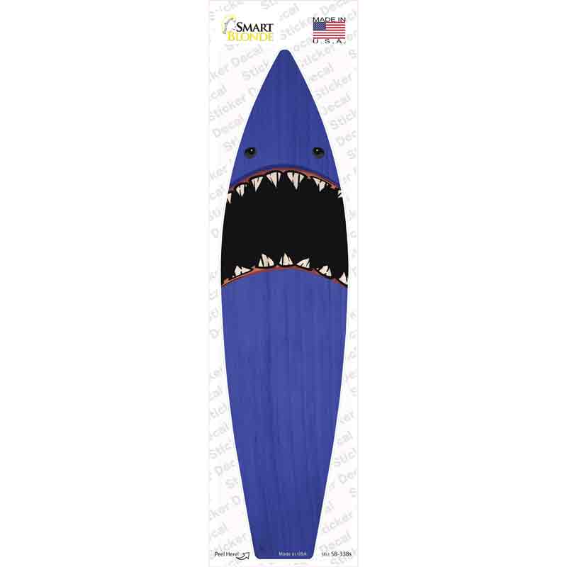 SB-338s-M Blue Shark Novelty Surfboard Sticker Decal - Medium