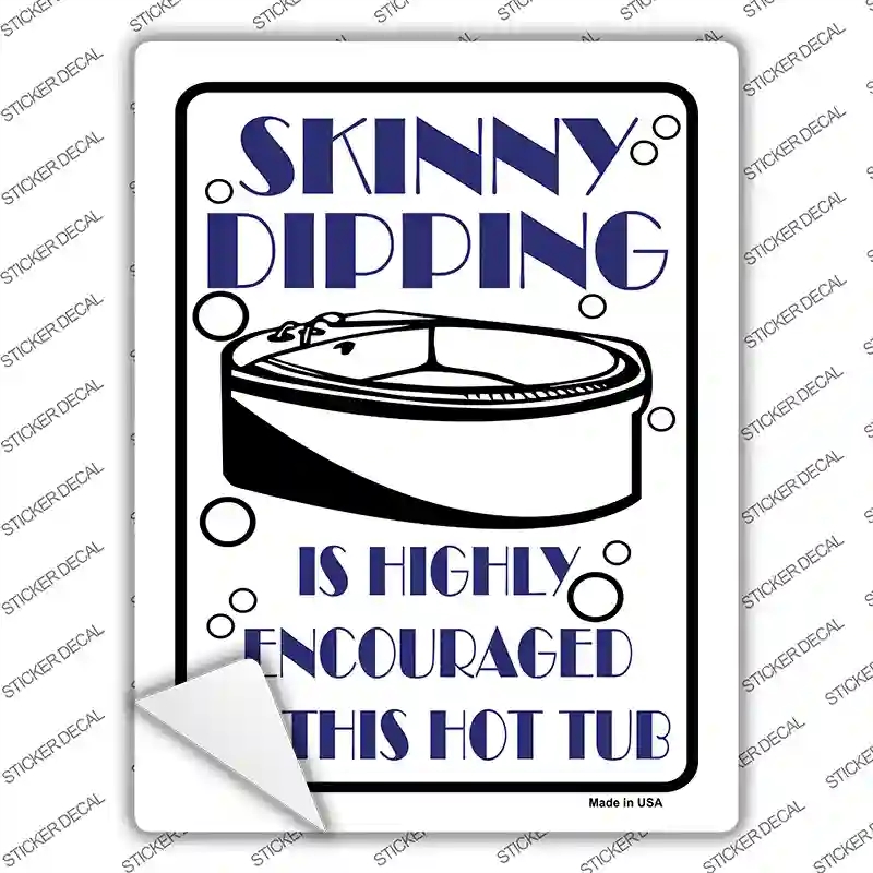 P-642s-S Skinny Dipping Novelty Rectangle Sticker Decal - Small