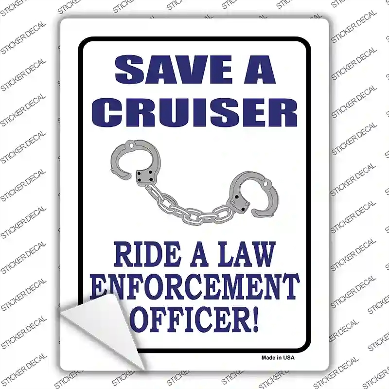 P-692s-L Save A Cruiser Novelty Rectangle Sticker Decal - Large