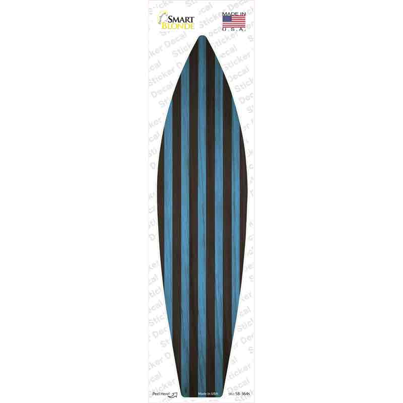 SB-364s-M Blue & Black Striped Novelty Surfboard Sticker Decal - Medium