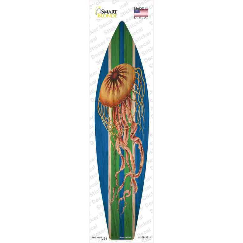 SB-371s-M Jellyfish Blue Novelty Surfboard Sticker Decal - Medium