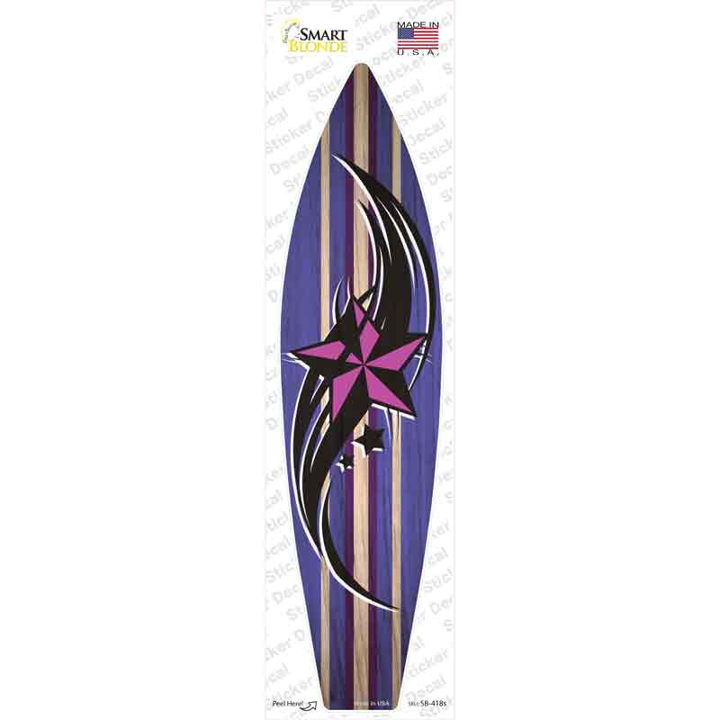 SB-418s-M Tribal Pink Star Novelty Surfboard Sticker Decal - Medium