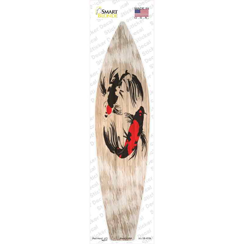 SB-419s-M Koi Fish Novelty Surfboard Sticker Decal - Medium