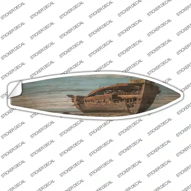 SB-422s-S Weathered Boat Novelty Surfboard Sticker Decal - Small