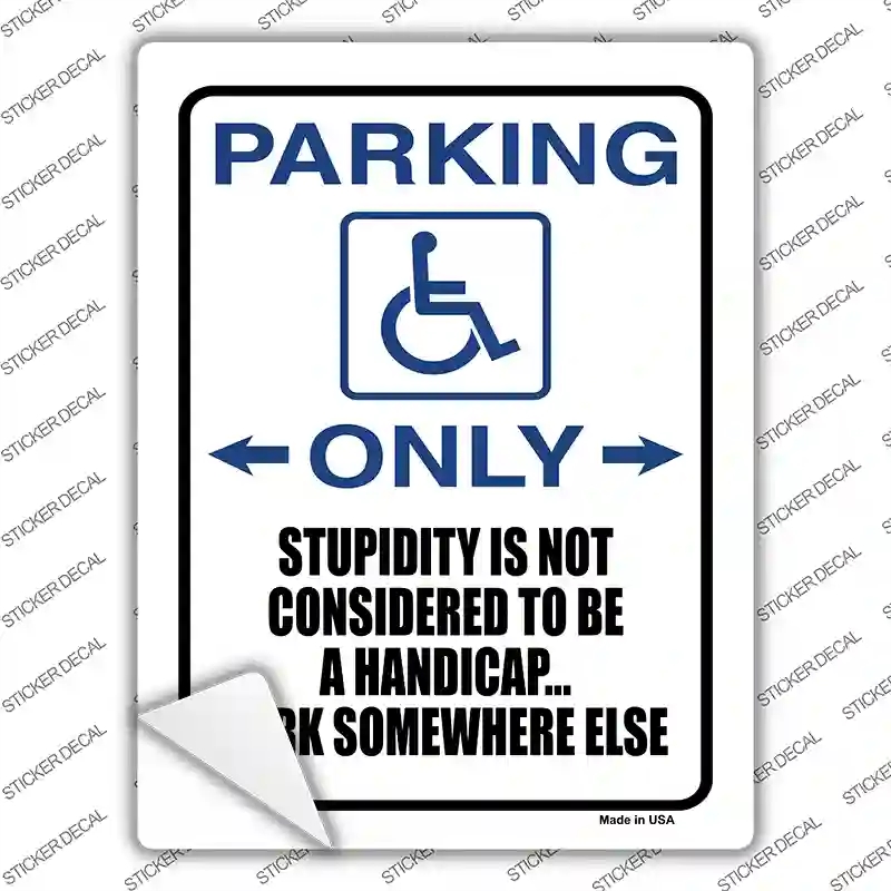 P-720s-S Handicapped Parking Novelty Rectangle Sticker Decal - Small