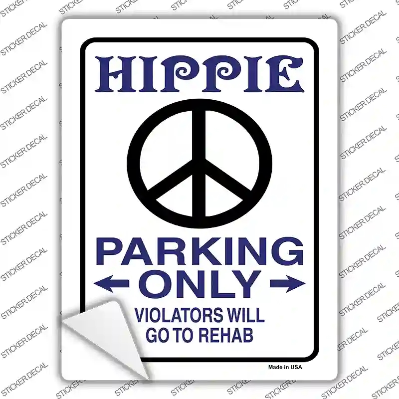 P-721s-L Hippie Parking Novelty Rectangle Sticker Decal - Large
