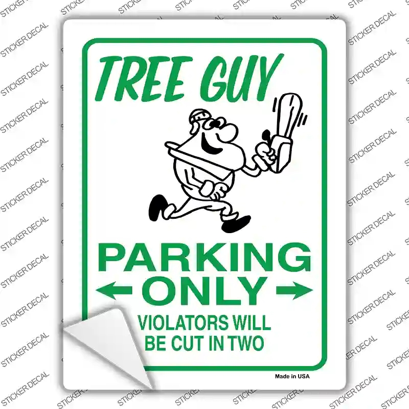 P-730s-S Tree Guy Parking Novelty Rectangle Sticker Decal - Small