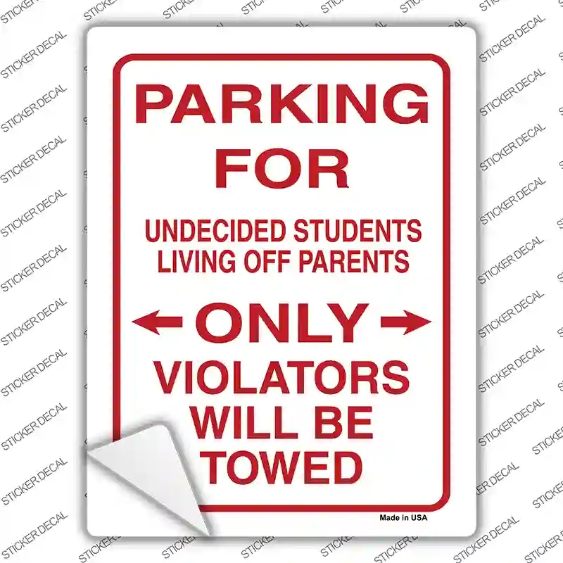 P-644s-L for Undecided Students Novelty Rectangle Sticker Decal - Large