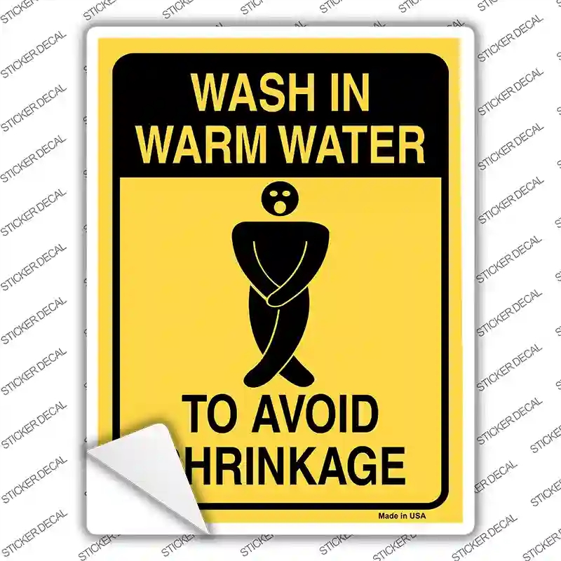 P-651s-L Wash in Warm Water Novelty Rectangle Sticker Decal - Large