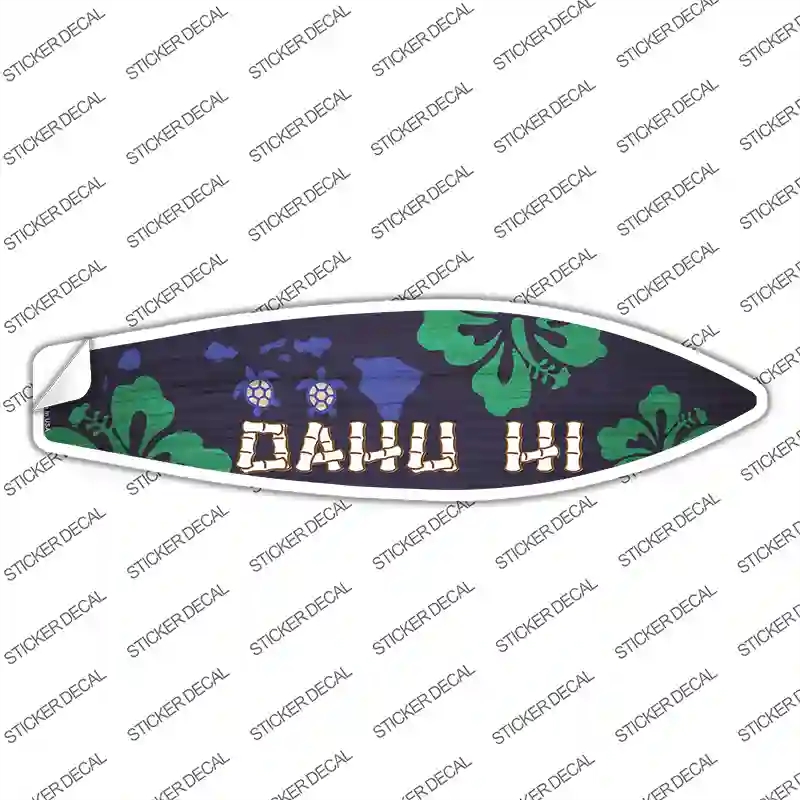 SB-294s-L Oahu Hawaii Novelty Surfboard Sticker Decal - Large