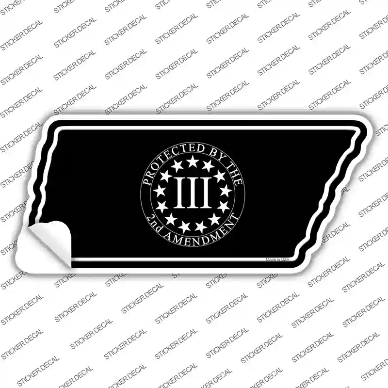 TN-095s-L 2nd Amendment Three Percenter Novelty Tennessee Shape Sticker Decal - Large