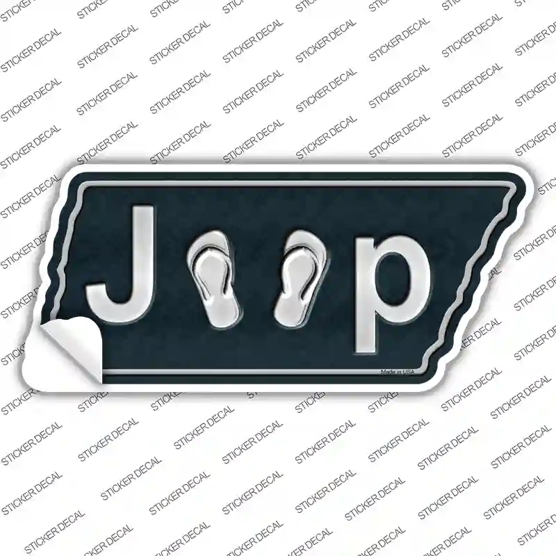 TN-097s-XL J-P Flip Flops Novelty Tennessee Shape Sticker Decal - Extra Large