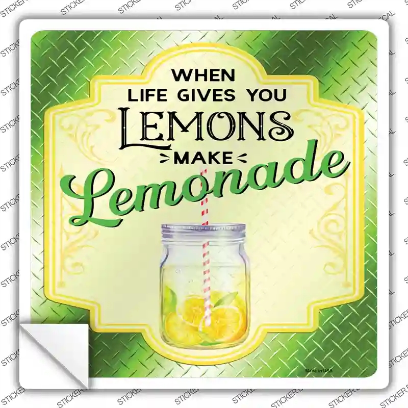 SQ-1362s-XL Make Lemonade Green Novelty Square Sticker Decal - Extra Large