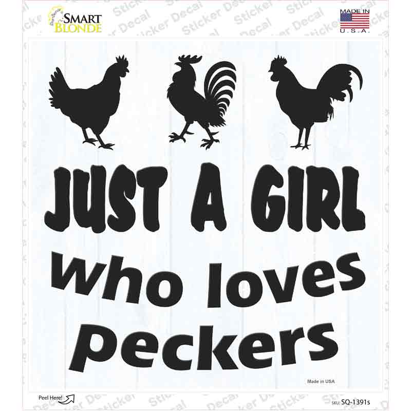 SQ-1391s-M Just A Girl Novelty Square Sticker Decal - Medium