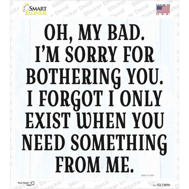 SQ-1409s-M Oh My Bad Novelty Square Sticker Decal - Medium
