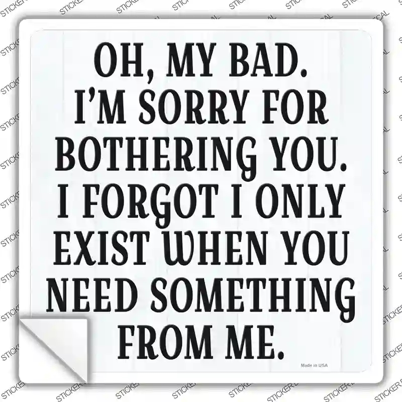 SQ-1409s-S Oh My Bad Novelty Square Sticker Decal - Small
