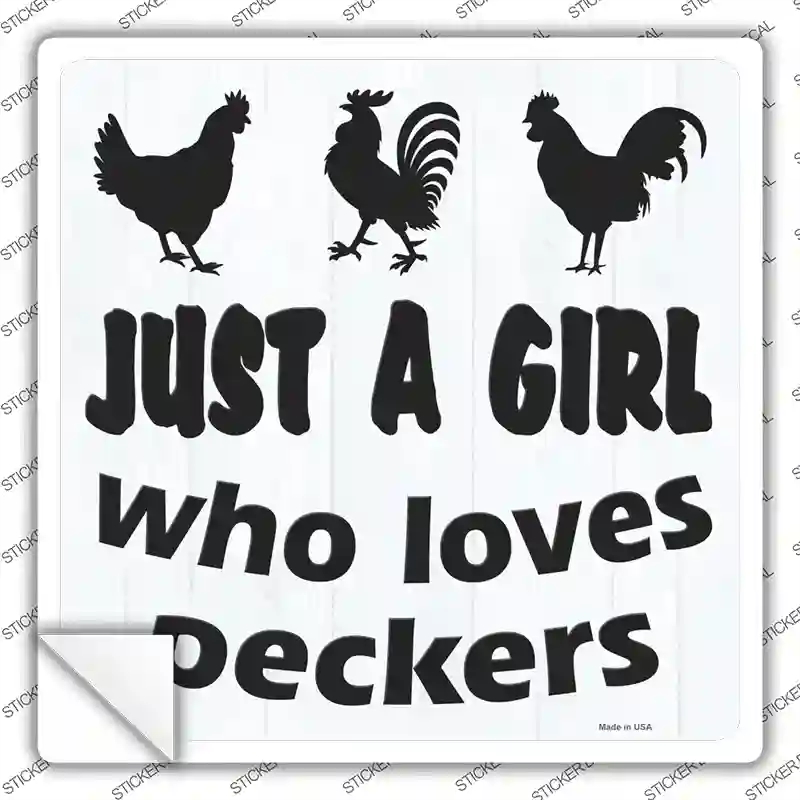 SQ-1391s-S Just A Girl Novelty Square Sticker Decal - Small