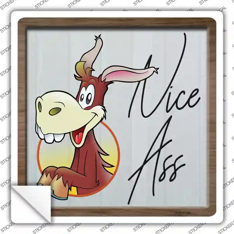 SQ-1404s-L Nice Ass Novelty Square Sticker Decal - Large
