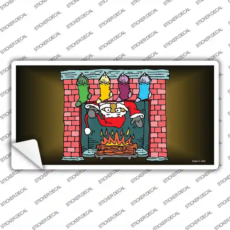 XMAS-02s-L Santa Chimney Novelty Sticker Decal - Large