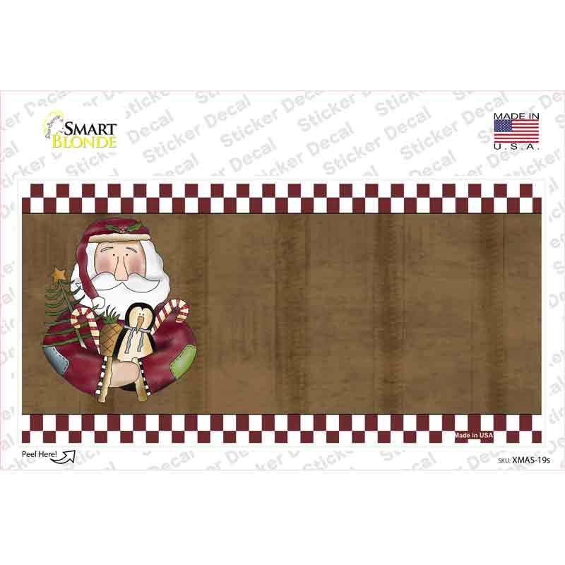 XMAS-19s-M Santa with Rag Doll Novelty Sticker Decal - Medium