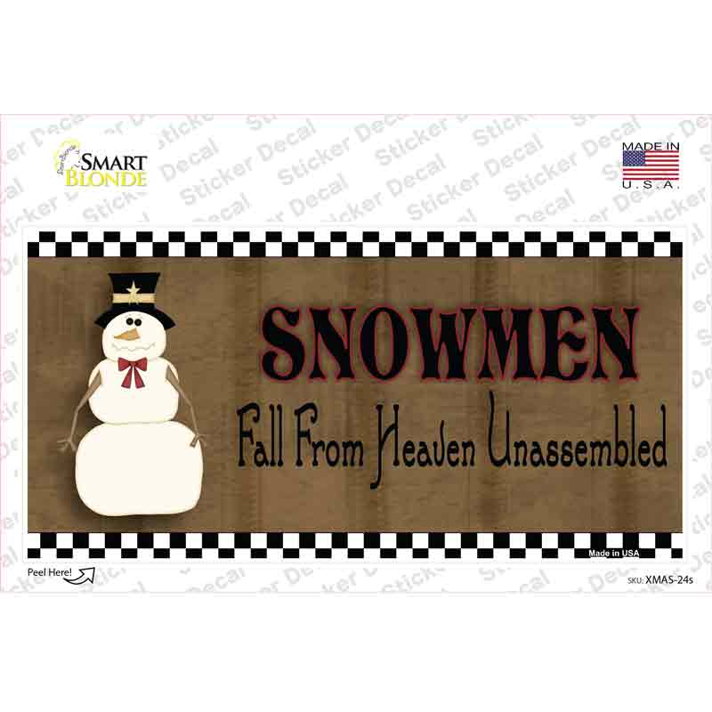 XMAS-24s-M Snowmen Fall From Heaven Novelty Sticker Decal - Medium