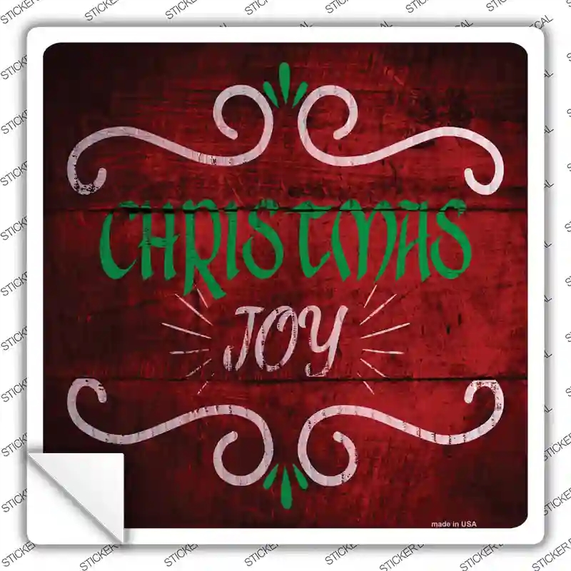 SQ-540s-L Christmas Joy Novelty Square Sticker Decal - Large