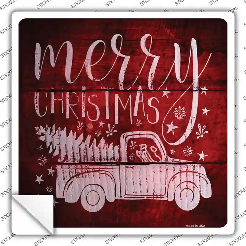 SQ-544s-L Merry Christmas Novelty Square Sticker Decal - Large