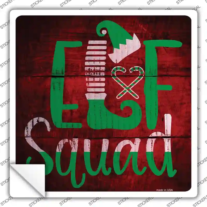 SQ-554s-S Elf Squad Novelty Square Sticker Decal - Small