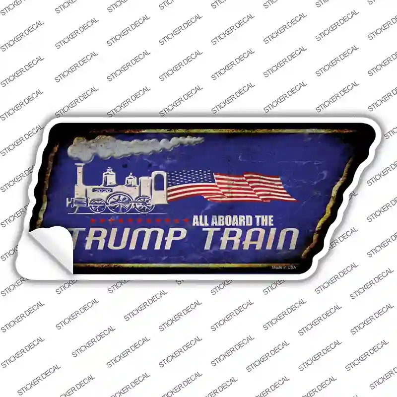 TN-196s-S Trump Train Novelty Rusty Tennessee Shape Sticker Decal - Small