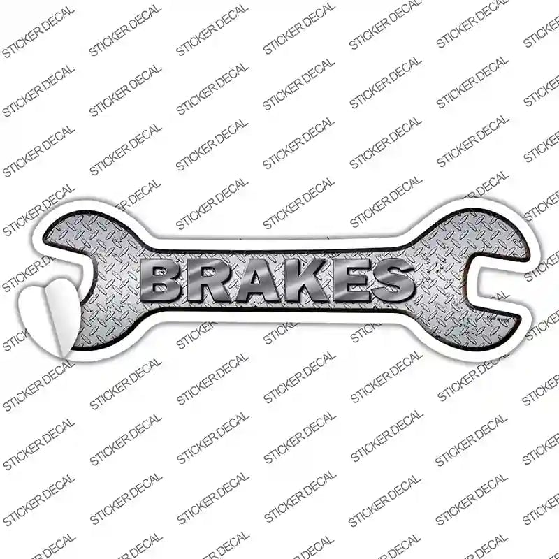 W-026s-XL Brakes Novelty Wrench Sticker Decal - Extra Large