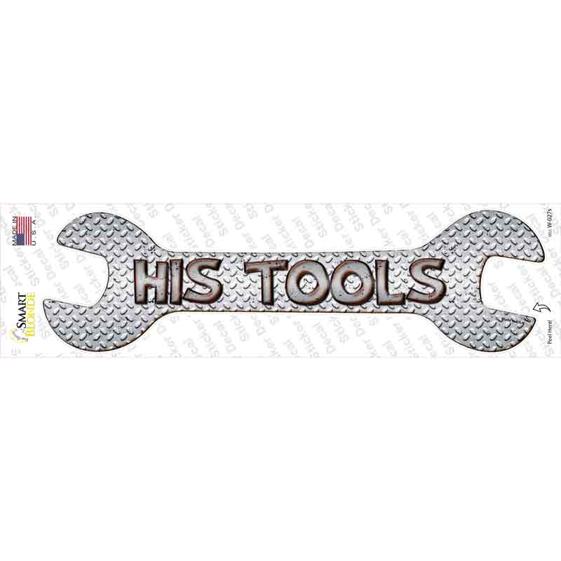 W-027s-M His Tools Novelty Wrench Sticker Decal - Medium