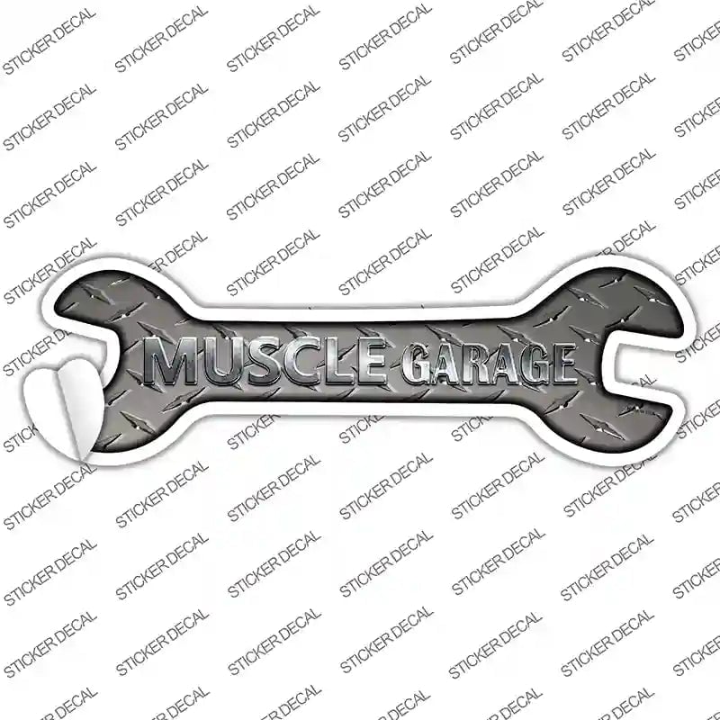 W-047s-L Muscle Garage Novelty Wrench Sticker Decal - Large
