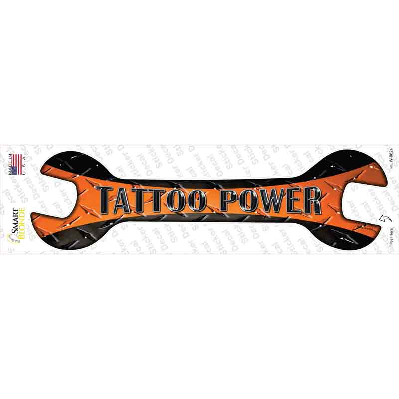 W-082s-M Tattoo Power Novelty Wrench Sticker Decal - Medium