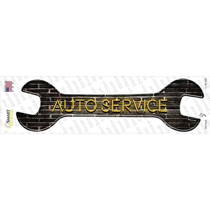 W-120s-M Auto Service Novelty Wrench Sticker Decal - Medium