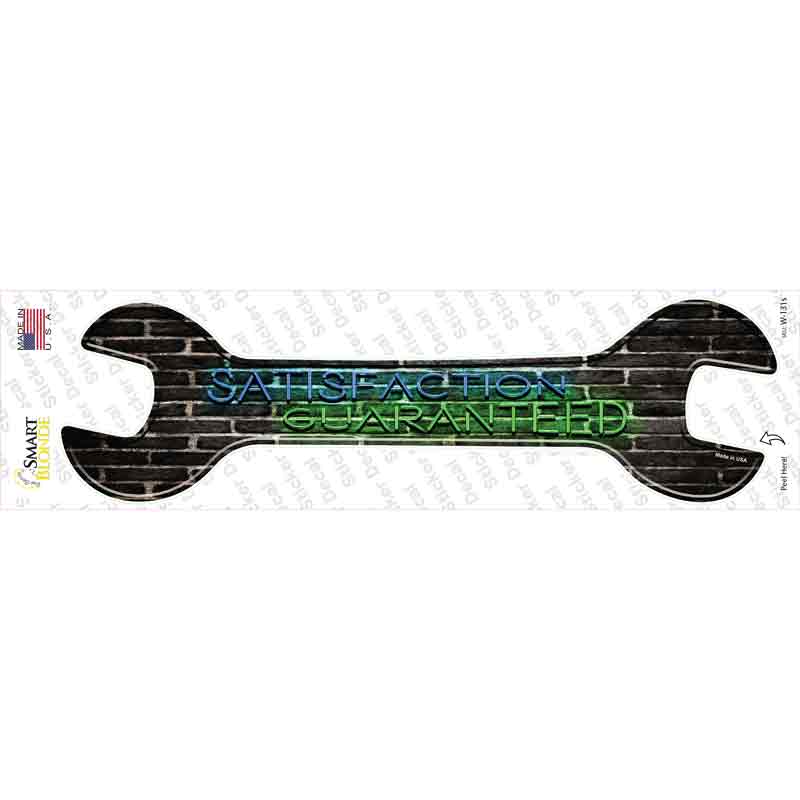 W-131s-M Satisfaction Guaranteed Novelty Wrench Sticker Decal - Medium