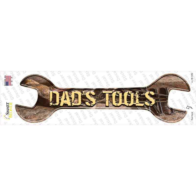W-134s-M Dads Tools Novelty Wrench Sticker Decal - Medium