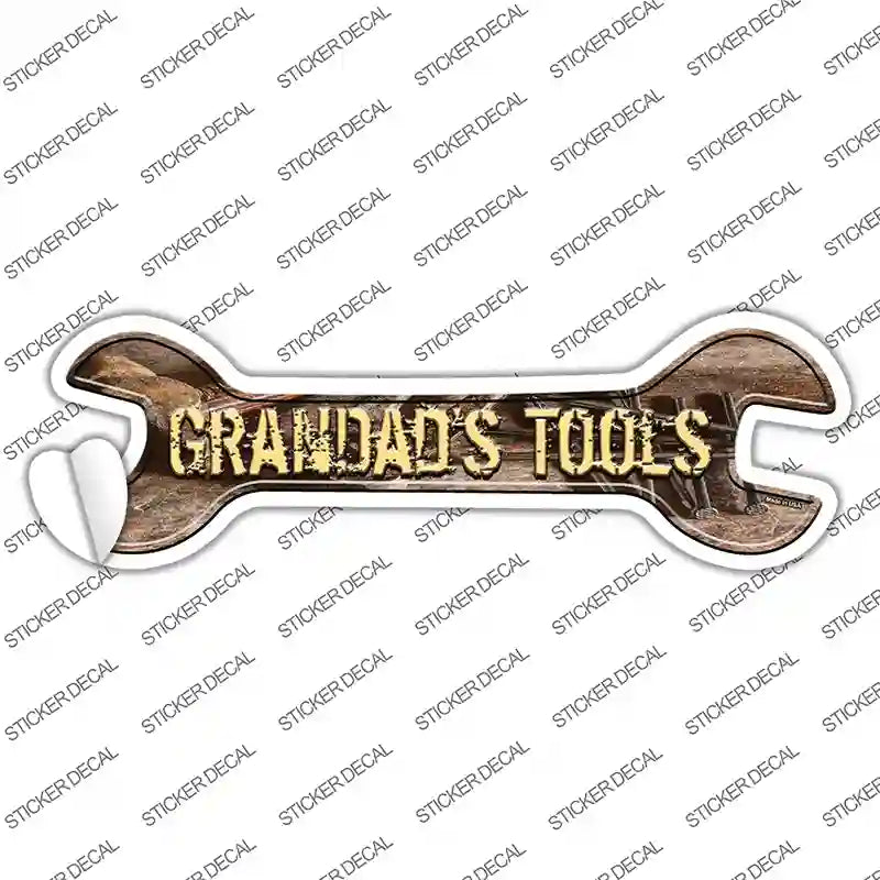 W-135s-XL Grandads Tools Novelty Wrench Sticker Decal - Extra Large