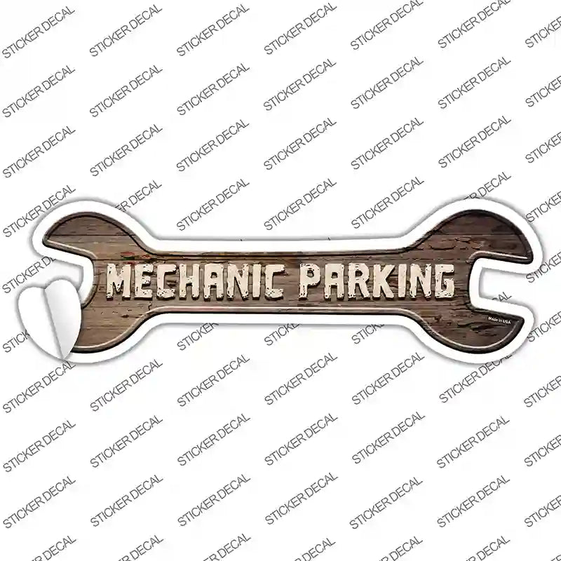 W-141s-S Mechanic Parking Novelty Wrench Sticker Decal - Small
