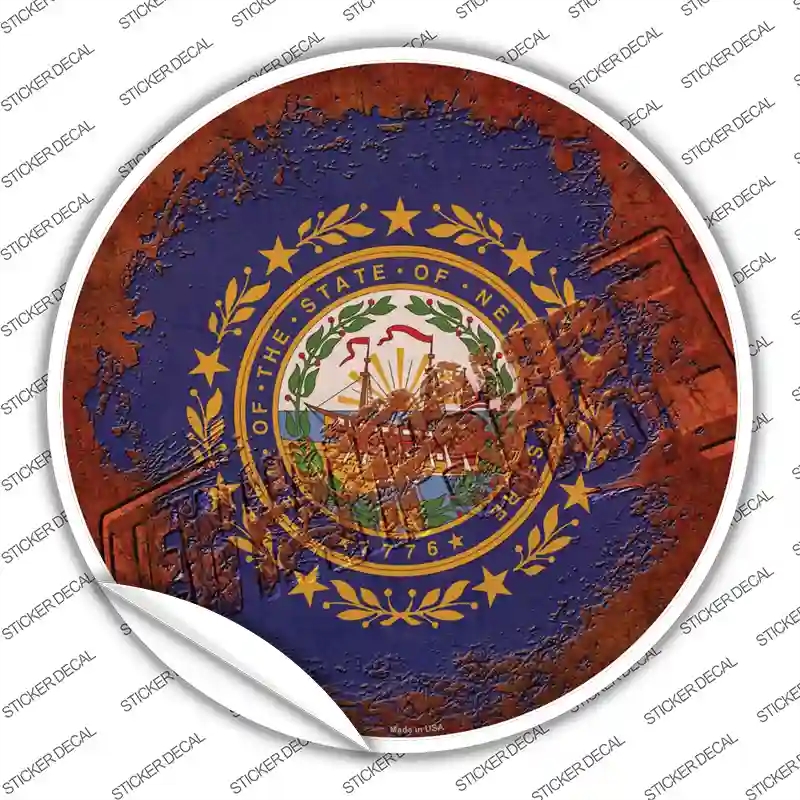 C-1194s-S   Hampshire Rusty Stamped Novelty Circle Sticker Decal - Small