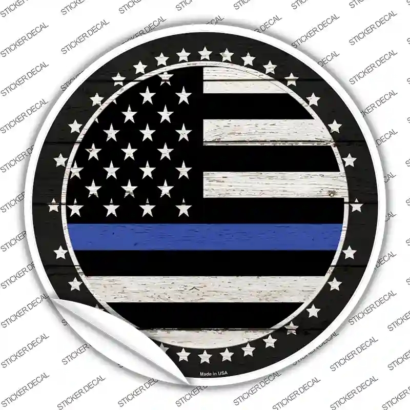 C-1344s-S Blue Line Novelty Circle Sticker Decal - Small