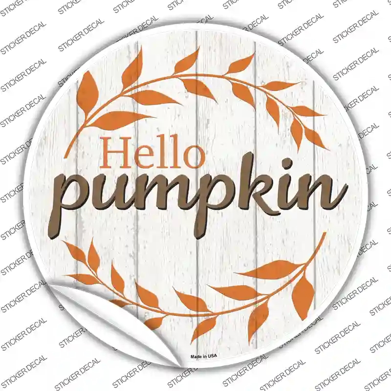 C-1367s-XL Hello Pumpkin Novelty Circle Sticker Decal - Extra Large