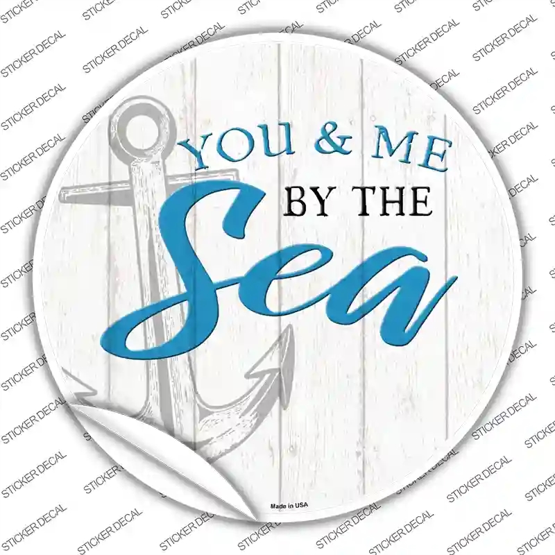 C-1402s-S You & Me by the Sea Novelty Circle Sticker Decal - Small