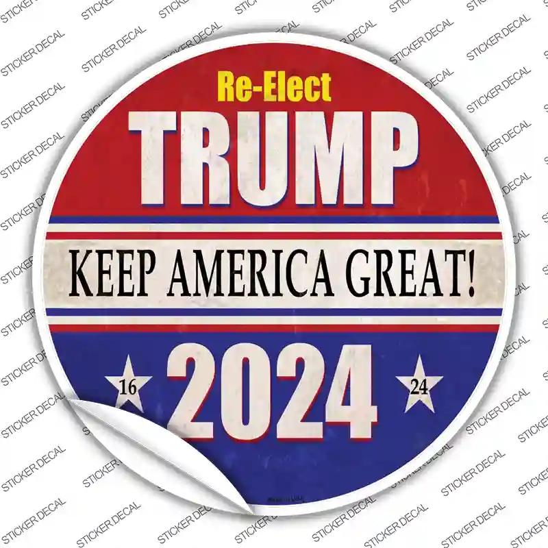 C-1569s-S ReElect Trump 2024 Novelty Circle Sticker Decal - Small