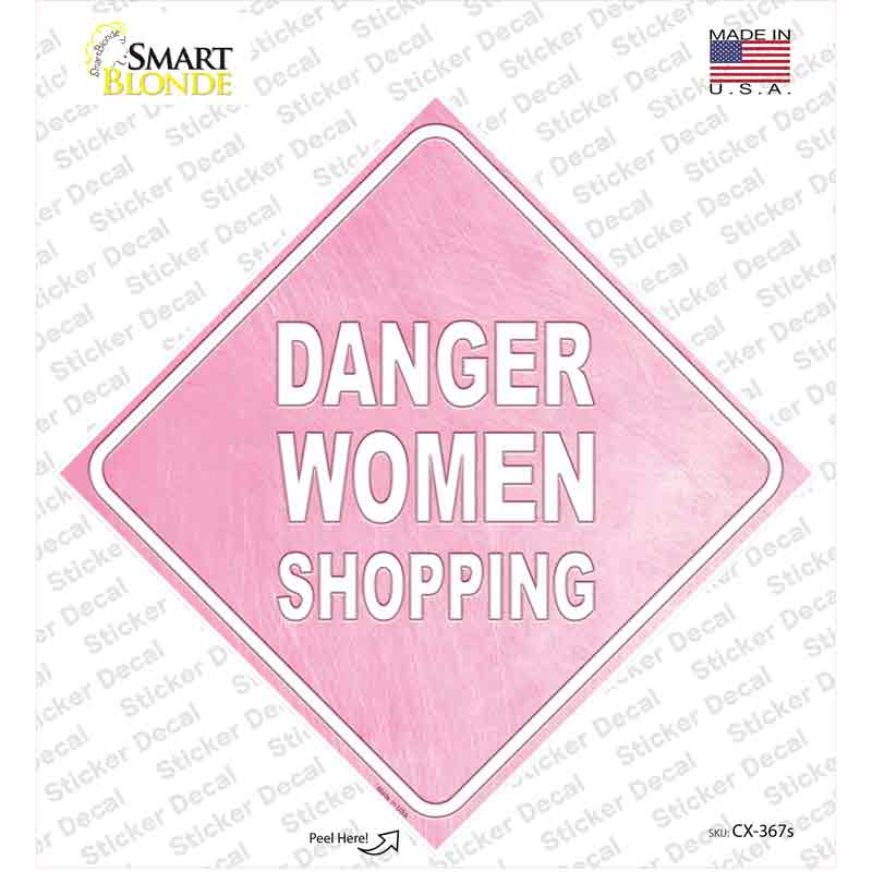 CX-367s-M Danger Women Shopping Novelty Diamond Sticker Decal - Medium