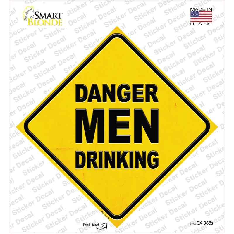 CX-368s-M Danger Men Drinking Novelty Diamond Sticker Decal - Medium