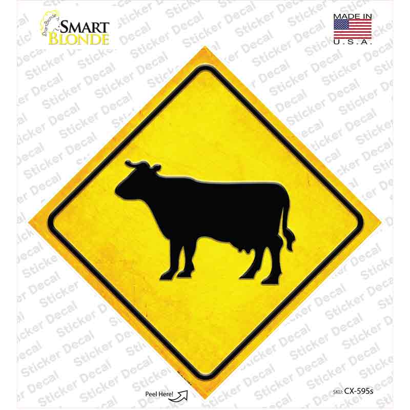 CX-595s-M Cow Novelty Diamond Sticker Decal - Medium