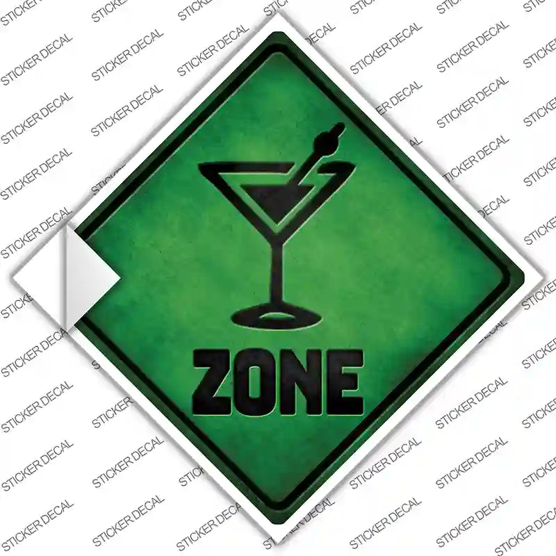 CX-642s-L Martini Zone Green Novelty Diamond Sticker Decal - Large