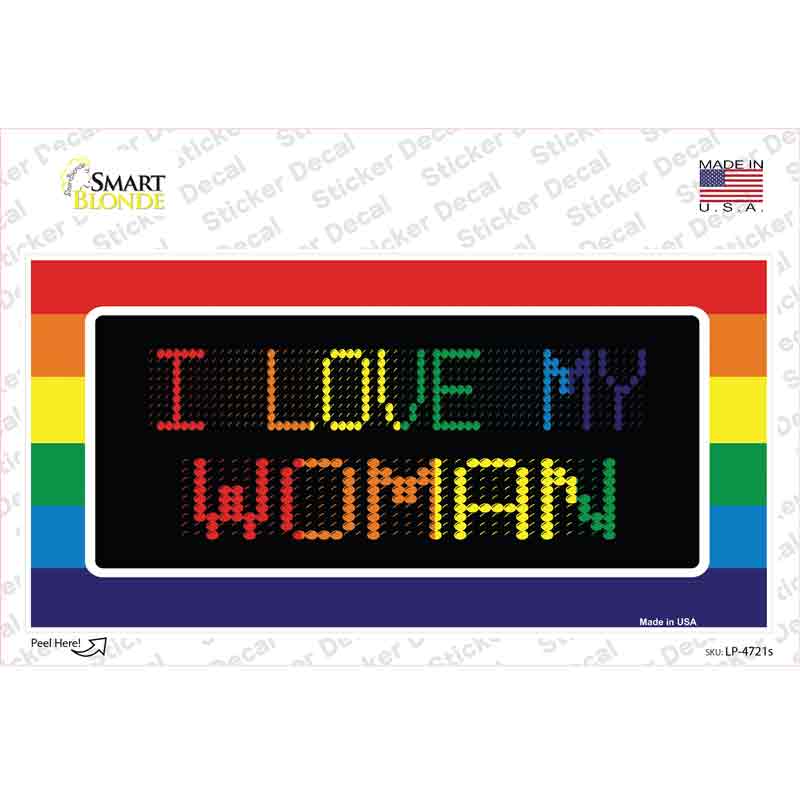 LP-4721s-M I Love My Woman Novelty Sticker Decal - Medium